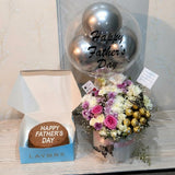Father’s Day Gift Hamper with Cake, Balloon, Fresh Flowers & Chocolates