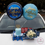 LuxuryFather's Day Cake Gift Tray with Balloons, Flowers & Chocolates