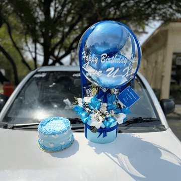 Birthday Flowers Baloon Giftbox &Customized Cake for him from England🇬🇧
