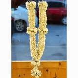 Fresh Motia and White Rose Garland – Elegant Floral Varmala