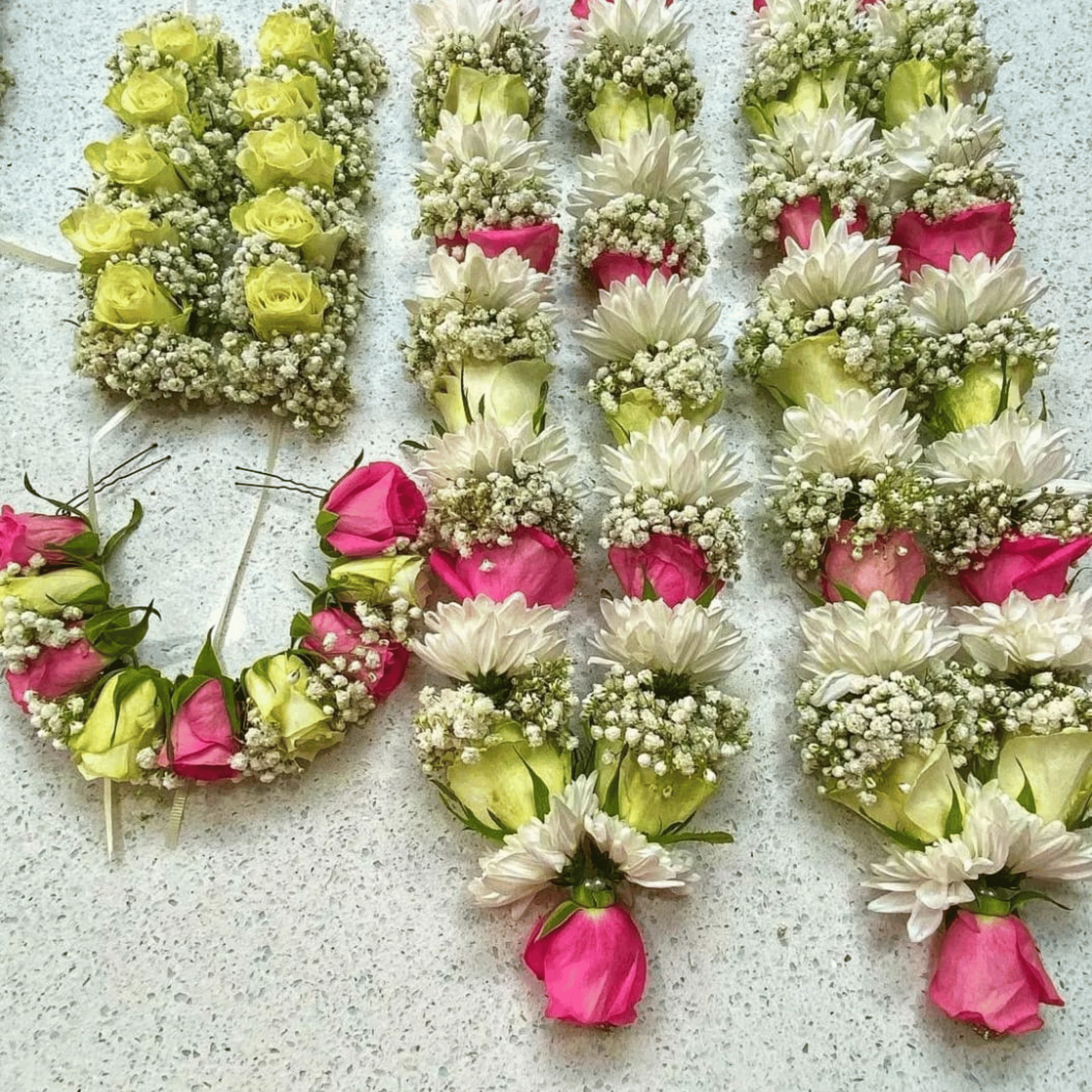 Bridal Floral Jewellery Set – Roses & Chrysanthemums