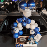 Stylish Birthday Gift Basket with Cake & Balloons