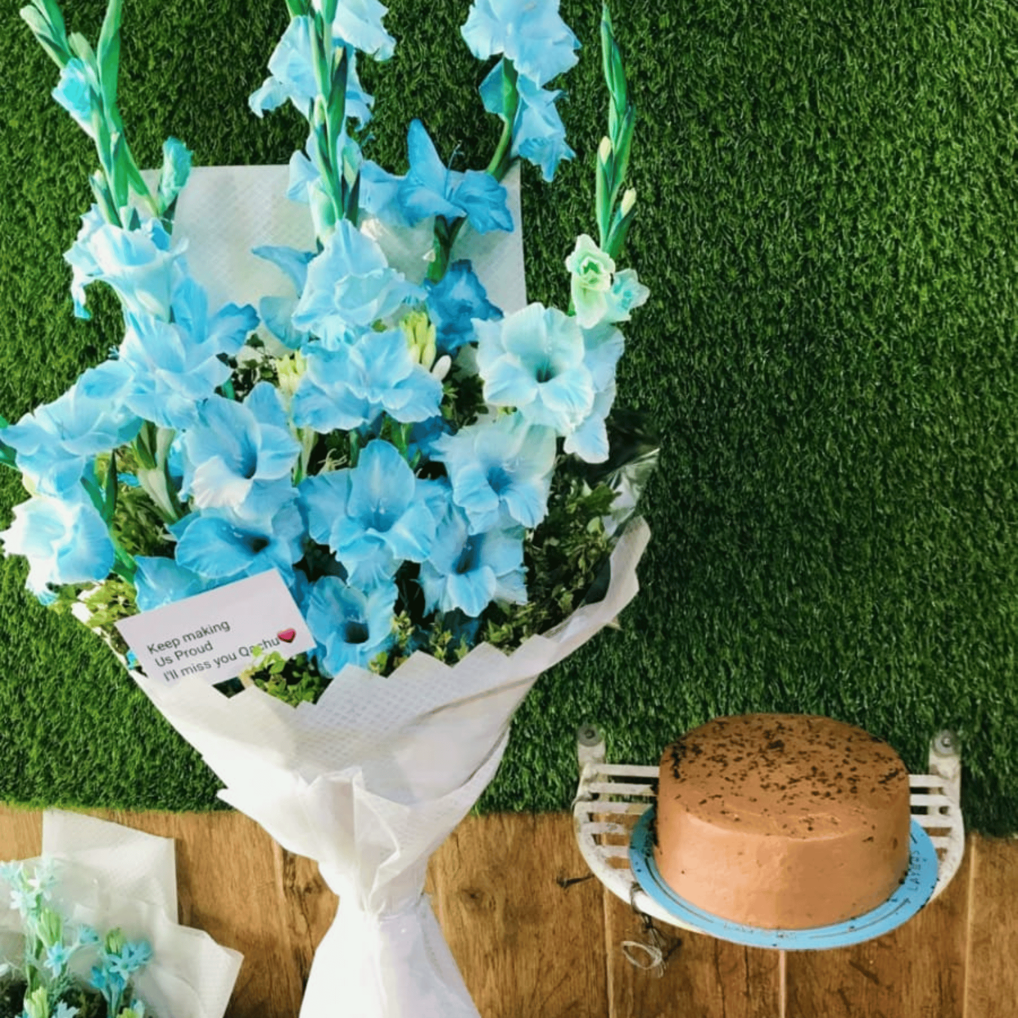 Gladiolus Bouquet & Cake