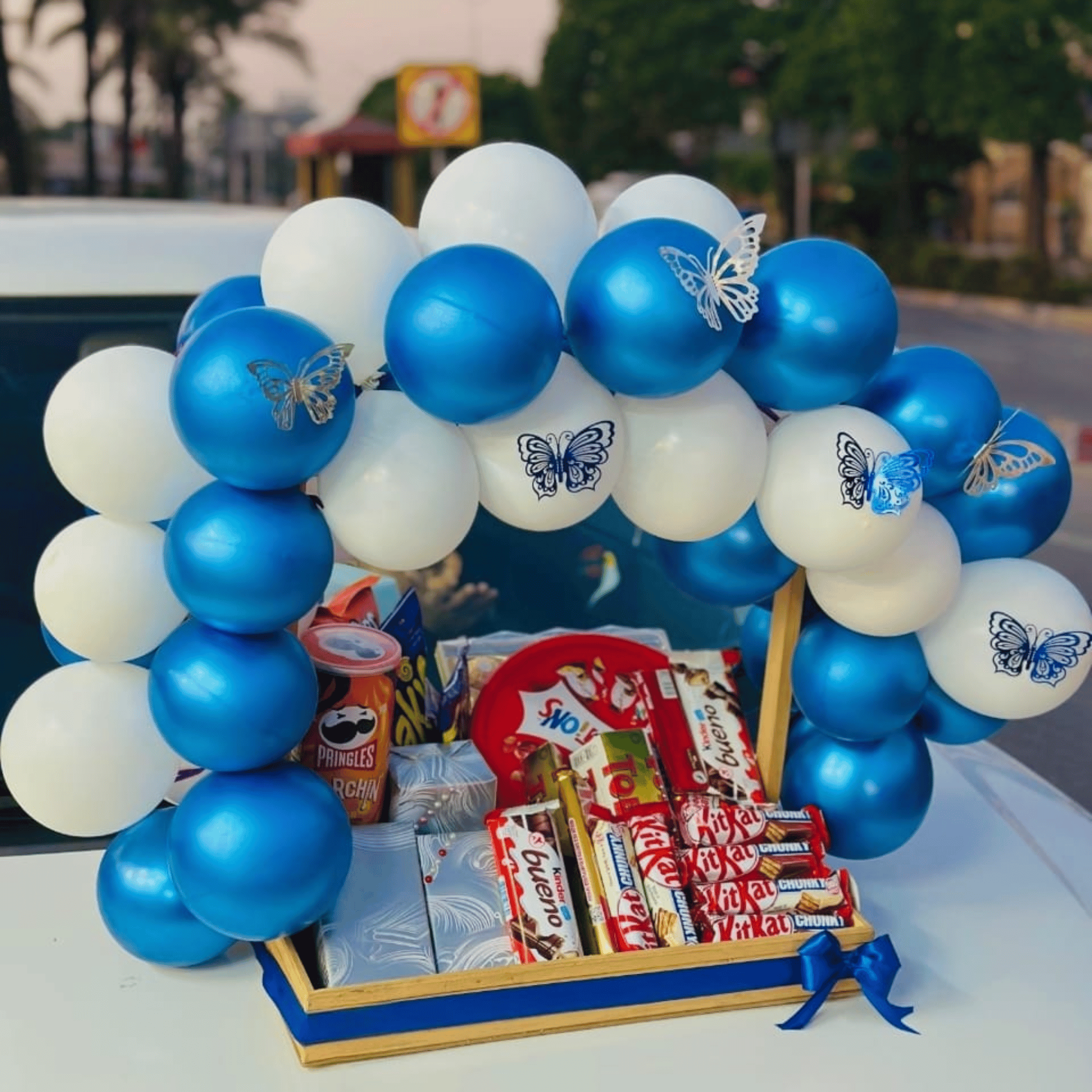 Premium Chocolate Basket with Balloon Décor