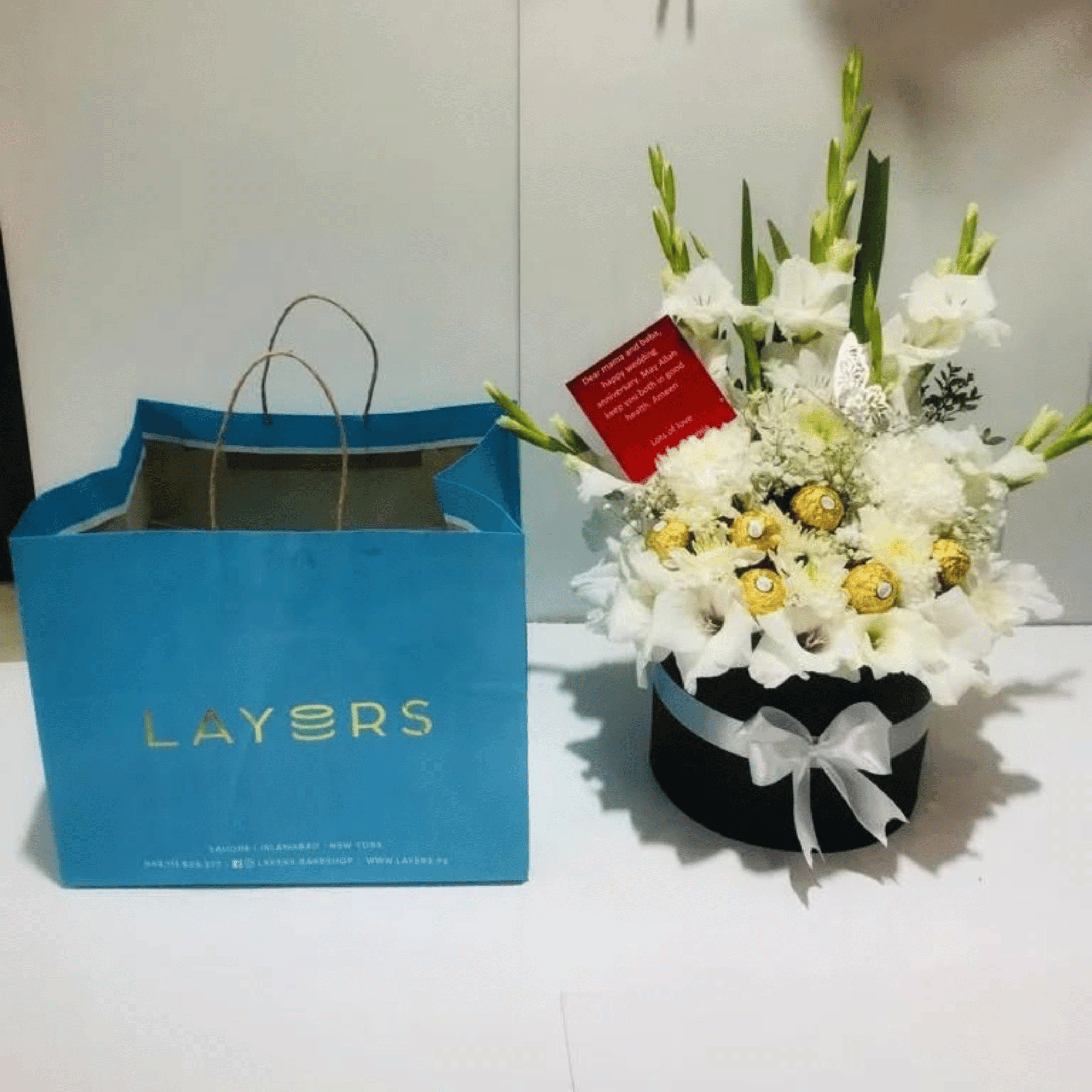 Gladiolus, Ferrero Rocher & Cake Box