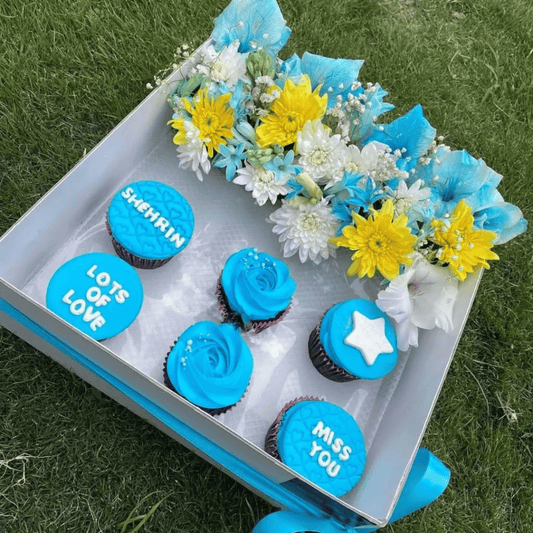 Blooms & Bites for Papa” – Cupcake + Flower Box