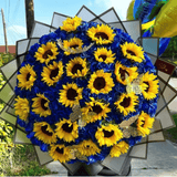 Luxury Sunflower & Blue Rose Arrangement