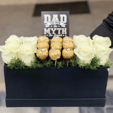 Our Signature White Rose & Ferrero Rocher Box