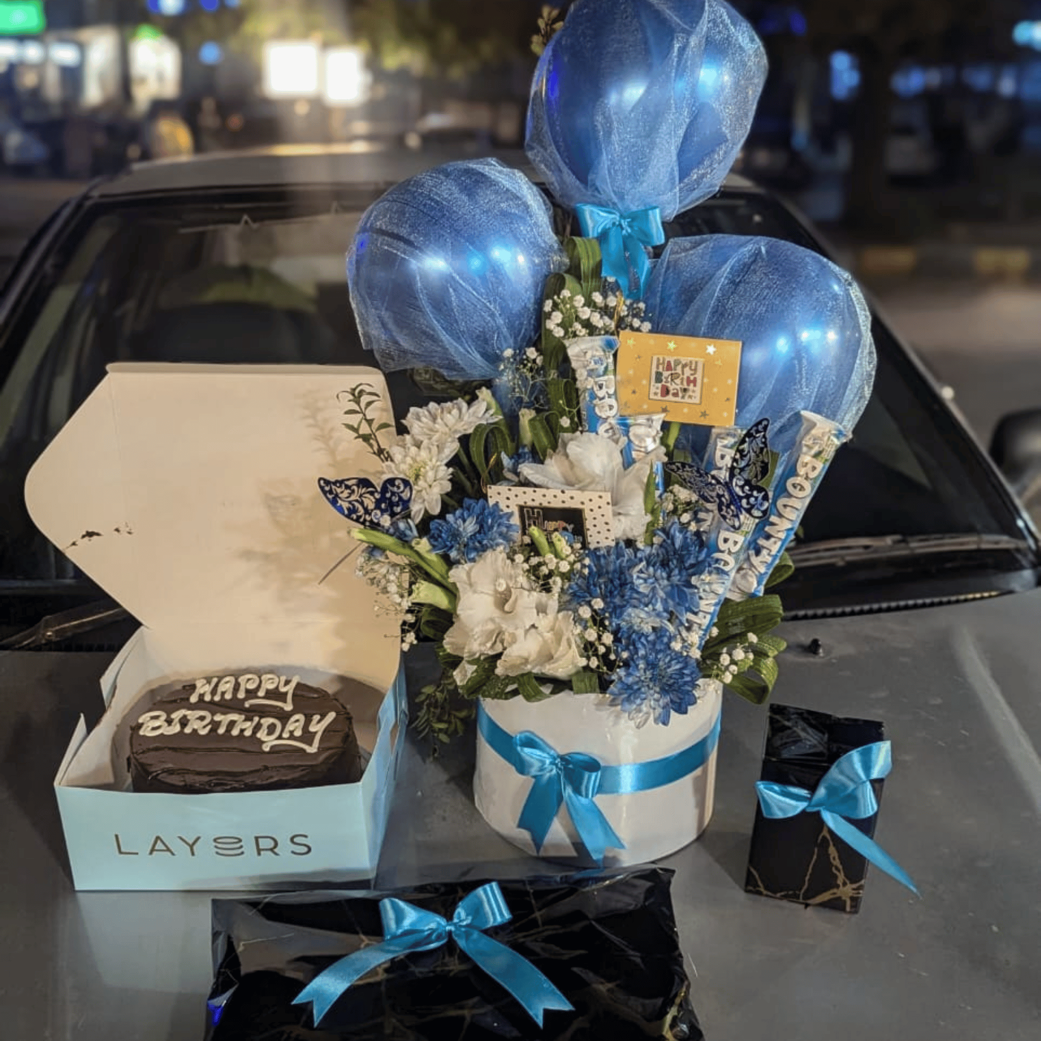 "Styled for Him” – Perfume,Cake,Dress & Bounty Blooms Combo
