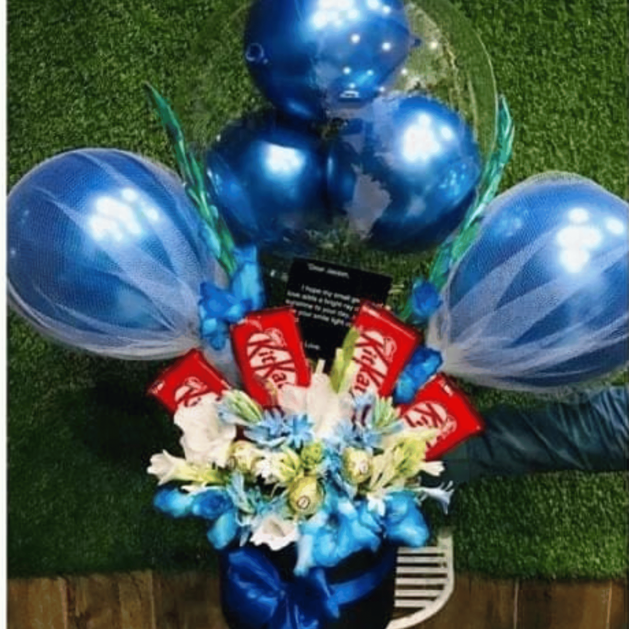 Flower & Chocolate Box with Balloons