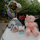 “Sweetest Love Set” – Pink Teddy, Chocolate Basket, Red Roses, Cake & Foil Balloon