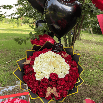 Classic Red Roses with Love Balloon – Luxury Gift