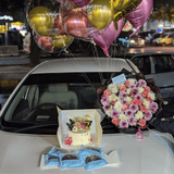 "Luxe Combo” – Premium Flowers Bouquet,Customized Cake,Cookies &Helium Balloons