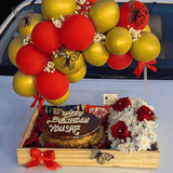 “Bold Love Basket” – Cake, Flowers Chocolates & Balloon Set for Her/Him