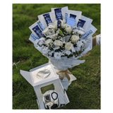 Luxury Bouquet with Custom Cake, Dairy Milk & Bounty Bars