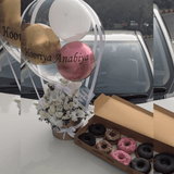 Golden Balloon Box with Donuts