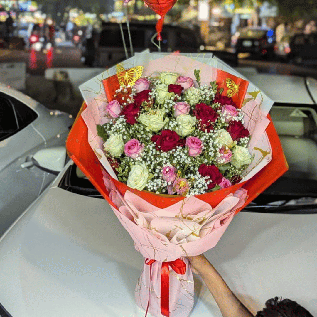 A Timeless Gift: Imported Roses of Three Colors