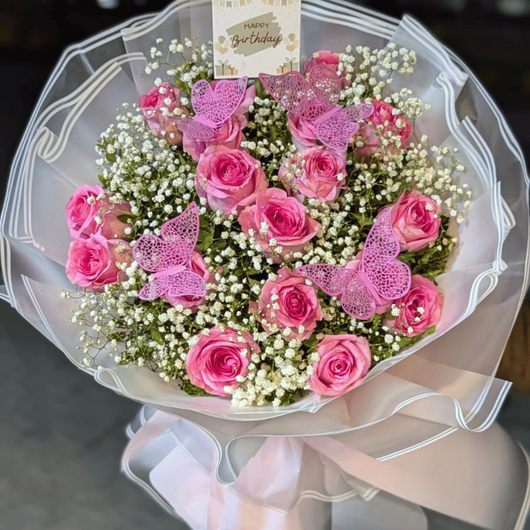 A Luxurious Gift: Pink Roses & Korean-Style Wrapping