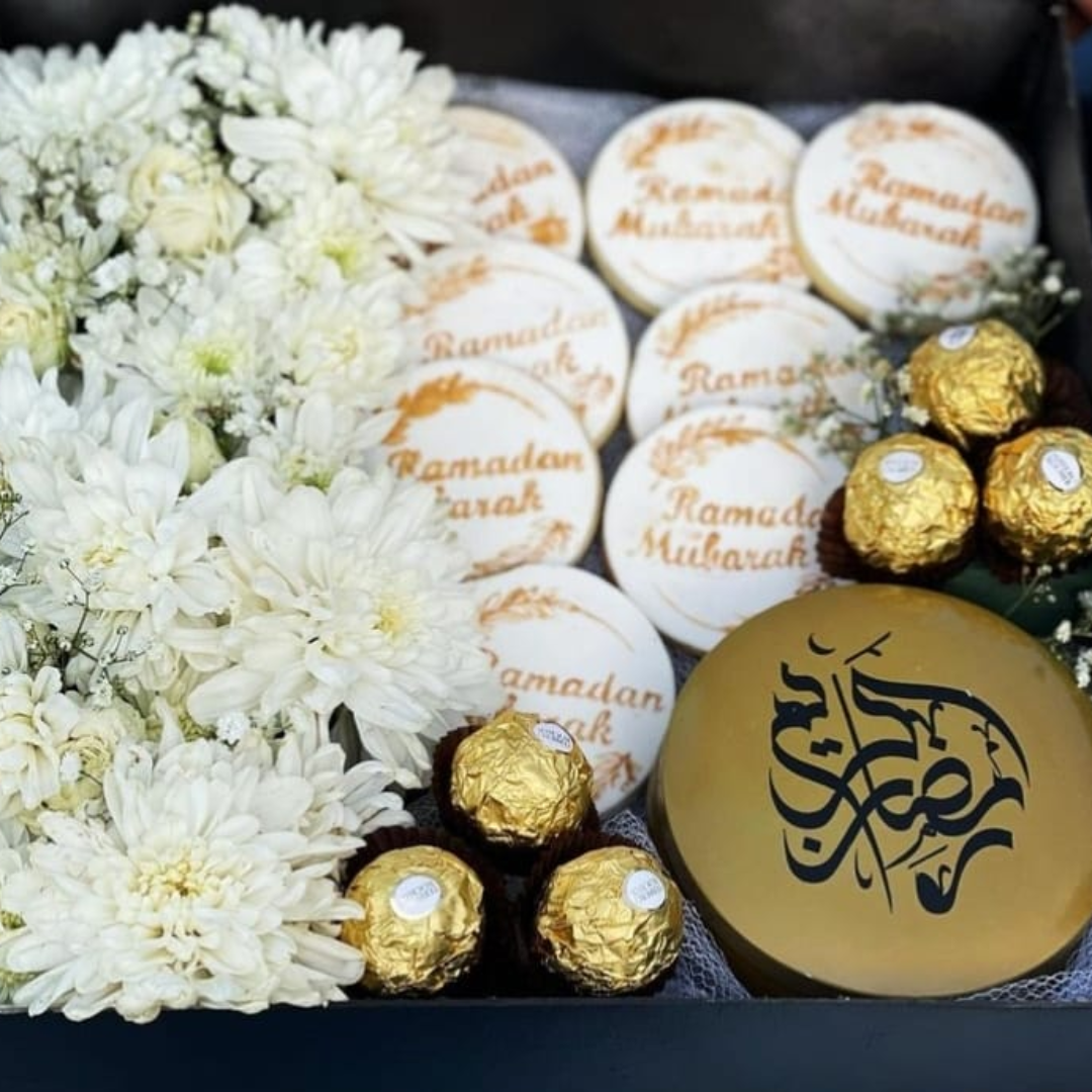 Ramadan Special Gift Box – Flowers, Dates, Cookies & Chocolates