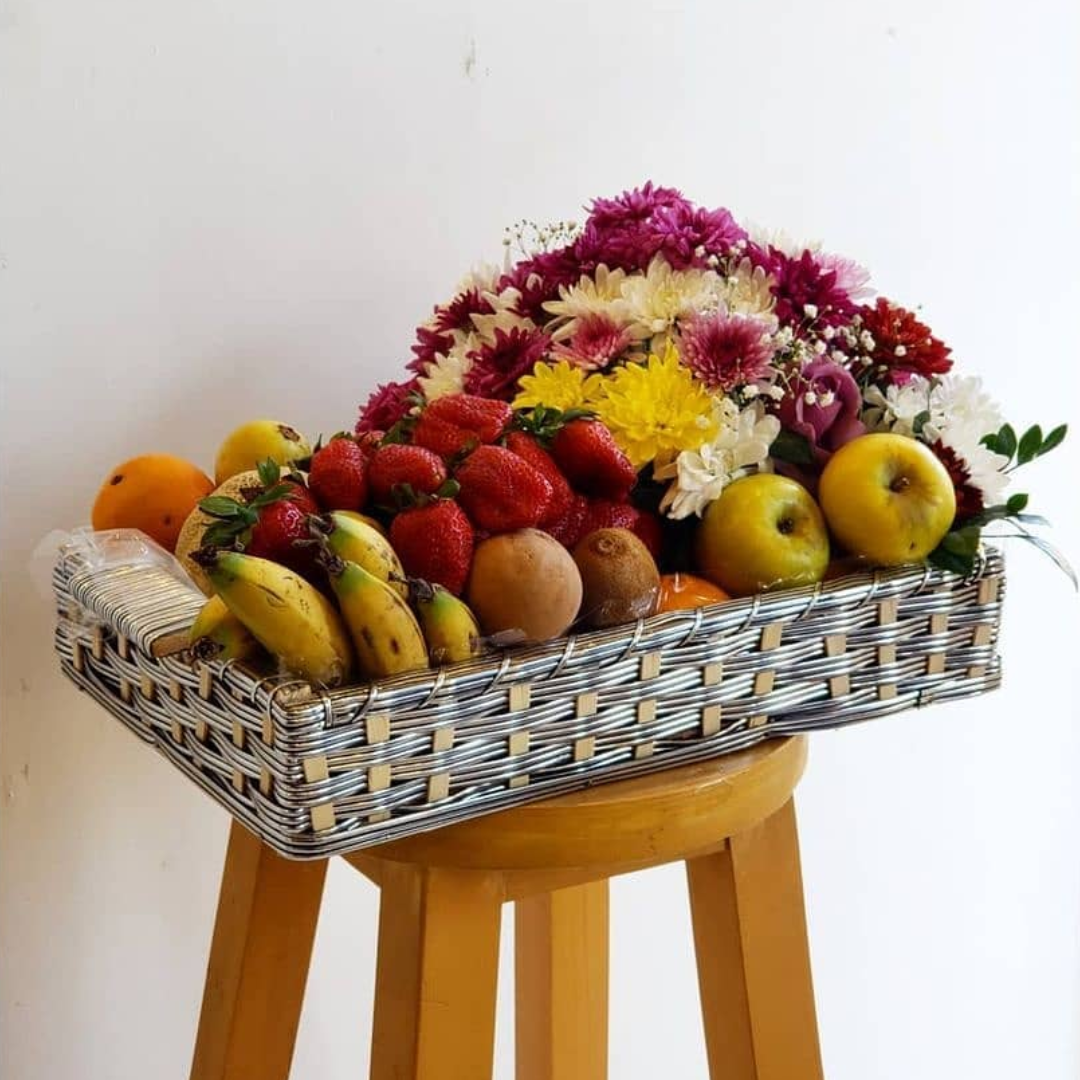 Fresh Fruits Basket with Flowers – A Perfect Blend of Health & Beauty