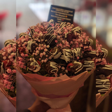 Elegant Chocolate-Coated Strawberry Bouquet with Baby’s Breath & Message Note 💌