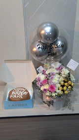 Best Ever Luxury Box for Mom – Roses, Ferrero & Balloons