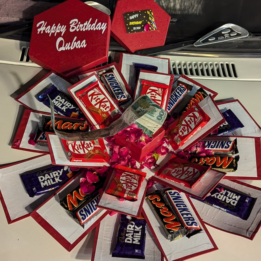 Mini Luxury SurpriseBox: Imported Chocolates with 10k Cash|Birthday Gift for Wife