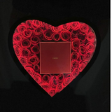 Bold Romance: Red Roses in Black & Red Heart with Custom Options