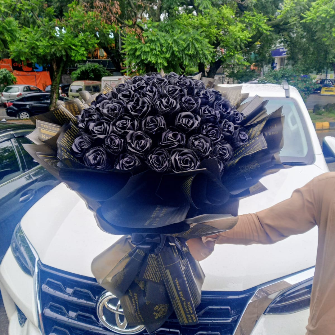 Handmade Forever Black Roses – Timeless Elegance