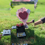 Baby’s Breath Heart Bouquet & Surprise Black Drawer Box