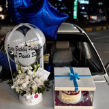 Birthday Special for Him – Balloon Box with Cake