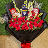 Black Wrap Beauty: Roses & Chocolates