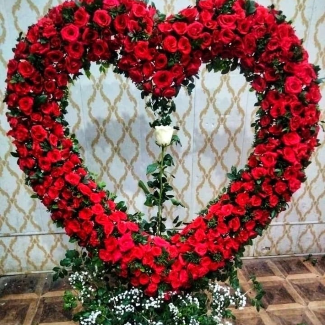 A Red Rose Heart Arrangement
